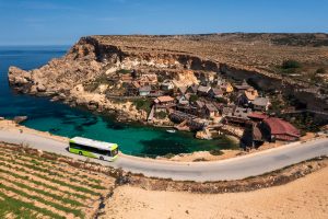 View of Malta with bus