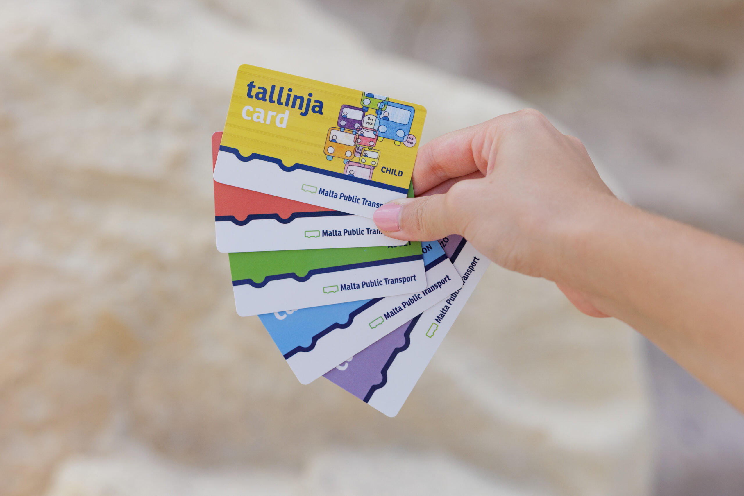 Les cartes Tallinja personnalisées Child, Student, Adult, Concession et Gozo Resident